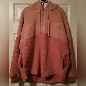 Cozy Pink Sherpa Hoodie - PINK
